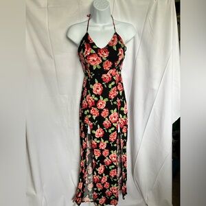 Halter Floral Midi Dress